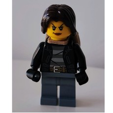 Criminal, Woman, Open Black Jacket over Prison Shirt, Dark Brown Hair, Dark Tan Backpack (fig-007830)