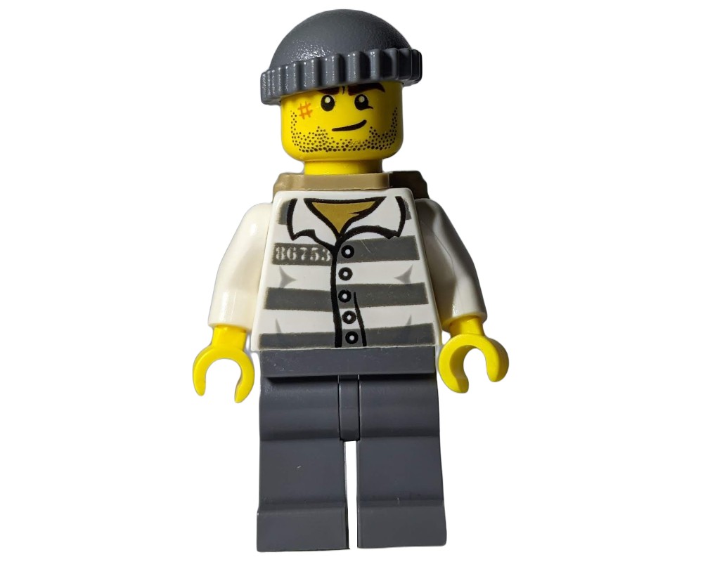 LEGO Set fig-007831 Criminal, Prison Shirt with #86753, Dark Bluish ...