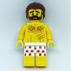 Man, White Underwear with Red Paw Prints, Beard (fig-007835)