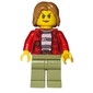 Criminal, Woman, Open Red Flannel Shirt over Prison Shirt, Medium Nougat Hair