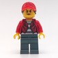 Criminal, Woman, Open Red Jacket over Prison Shirt, Red Cap with Hair
