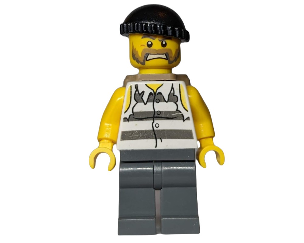 Lego Set Fig-007844 Criminal, Torn Prison Shirt, Dark Bluish Gray Legs 