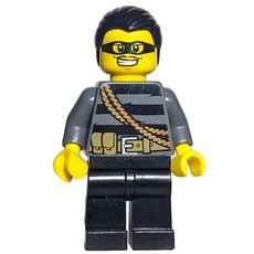 Criminal, Black Striped Top with Rope, Black Hair, Black Eyemask (fig-007848)