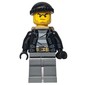 Criminal, Open Black Jacket over Prison Shirt, Dark Bluish Grey Legs, Black Hat, Dark Tan, Stubble