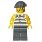 Criminal, Torn Prison Shirt, Dark Bluish Gray Legs, Dark Bluish Gray Hat, Beard