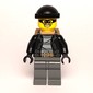 Criminal, Open Black Jacket over Prison Shirt, Dark Bluish Grey Legs, Black Hat, Dark Tan Backpack, Black Eyemask