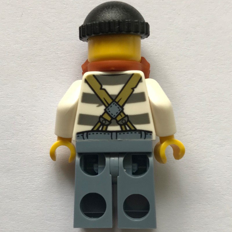 LEGO Set fig-007883 Criminal, Prison Shirt with Suspenders, Black Hat ...