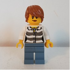 Criminal, Woman, Prison Shirt, Sand Blue Legs, Dark Orange Hair (fig-007884)