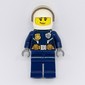Policewoman, Dark Blue Jacket with Radio, Badge, and Belt with Pouches, White Helmet with Trans-Brown Visor, Smirk (3626cpr2113 Head)