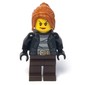 Criminal, Woman, Open Black Jacket over Prison Shirt, Dark Brown Legs, Dark Orange Hair