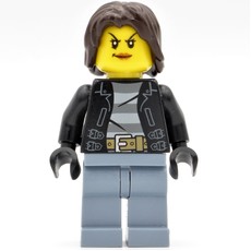 Criminal Monica Million, Woman, Open Black Jacket over Prison Shirt, Dark Brown Hair (fig-007905)