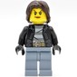 Criminal Monica Million, Woman, Open Black Jacket over Prison Shirt, Dark Brown Hair