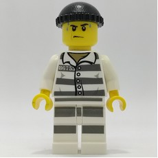 Criminal, Prison Shirt with #86753, Prison Striped Legs, Black Hat (fig-007909)