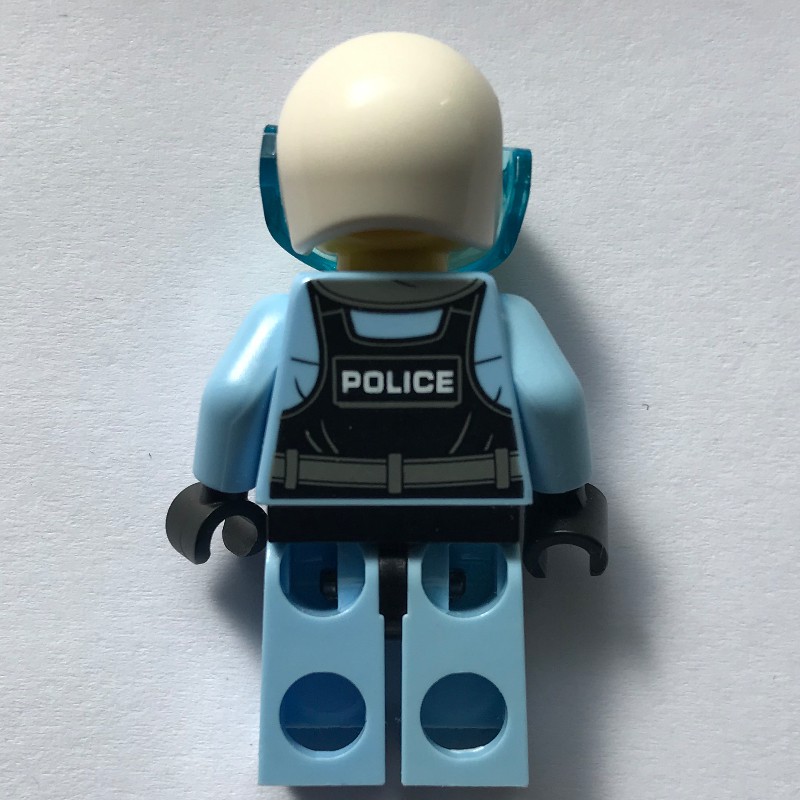 LEGO Set fig-007915 Policeman, Pilot, Black Vest with Badge and Pouches ...