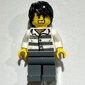 Criminal, Prison Shirt with #86753, Dark Bluish Gray Legs, Black Hair, Gold Tooth