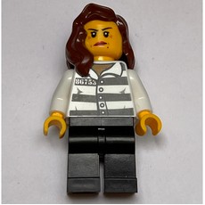 Criminal, Woman, Prison Shirt with #86753, Reddish Brown Hair (fig-007938)