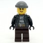 Criminal, Open Black Jacket over Prison Shirt, Dark Brown Legs, Dark Bluish Gray Hat