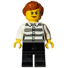 Criminal, Woman, Prison Shirt with #50382, Dark Orange Hair (fig-007951)