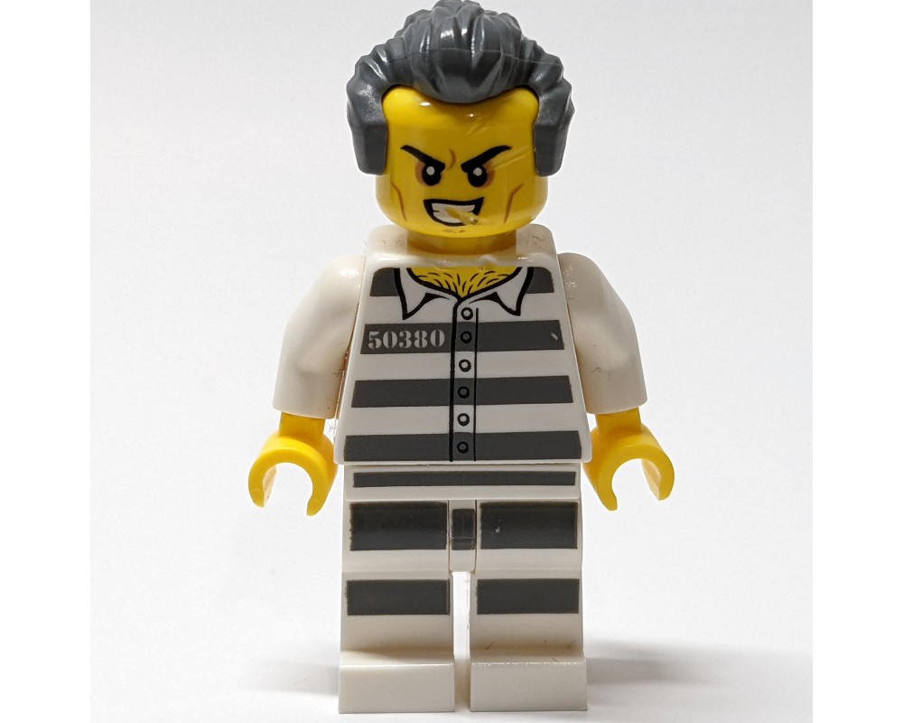 LEGO Set fig 007972 Criminal Prison Shirt with 50380 White Legs