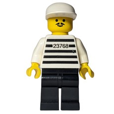 Jailbreak Joe, Prison Shirt with #23768, White Cap (fig-007993)