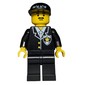 Policeman, Black Suit with Tie and Badge, Black Cap with 'POLICE', Moustache