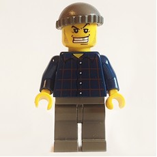 Criminal, Dark Blue Plaid Shirt, Dark Gray Hat, Gold Tooth (fig-008003)