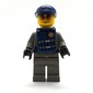 Security Guard, Dark Gray Shirt with Badge, Dark Blue Cap, Dark Blue Vest, Orange Sunglasses
