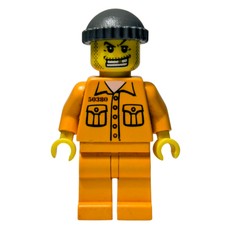 Criminal, Orange Prison Outfit with #50380, Dark Gray Hat, Gold Tooth (fig-008006)