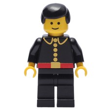 Fireman, Classic, Black Fire Jacket with Red Belt and Buttons, Black Hair (fig-008011)