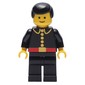 Fireman, Classic, Black Fire Jacket with Red Belt and Buttons, Black Hair