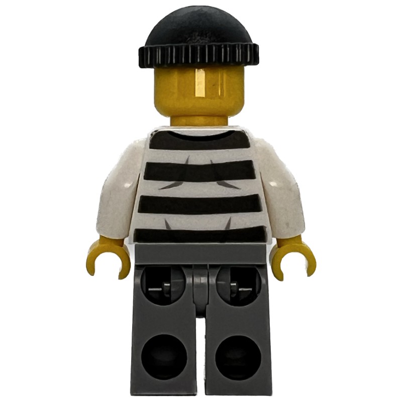 Lego Set Fig 008019 Criminal Prison Shirt With 86753 Light Bluish Gray Legs Dark Bluish Gray 2136