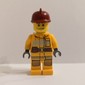 Fireman, Bright Light Orange Fire Suit, Dark Red Helmet