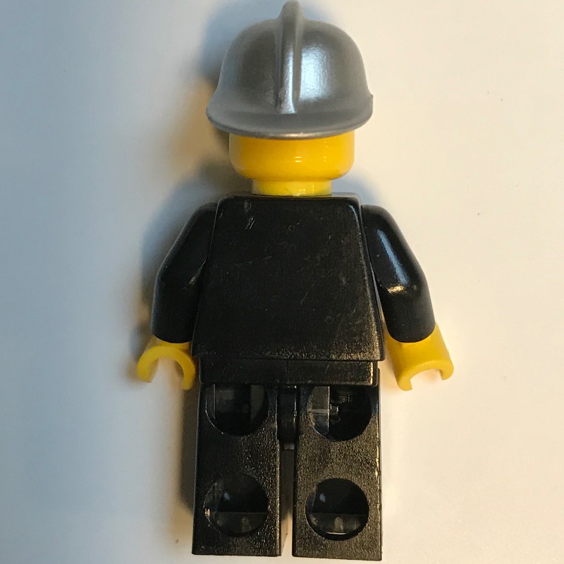 LEGO Set fig-008034 Fireman, Black Fire Jacket with Reflective Stripes ...