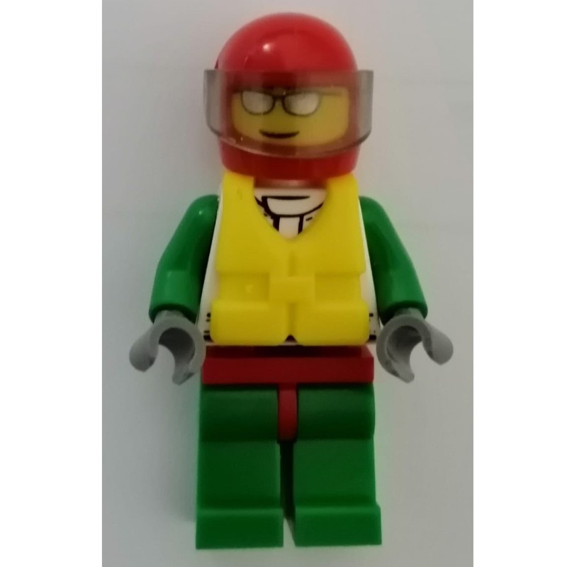 LEGO Set fig-008054 Racer, White and Green Jacket with Octan Logo, Red ...