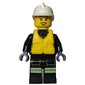Firewoman, Safety Vest with Flashlight, Pocket, and Belt, White Helmet, Yellow Life Vest