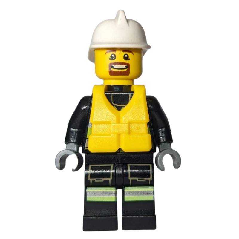 LEGO Set fig-008068 Fireman, Safety Vest with Flashlight, Pocket, and ...