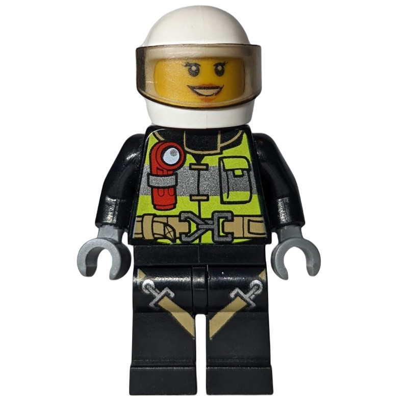 LEGO Set fig-008069 Firewoman, Safety Vest with Flashlight, Pocket, and ...