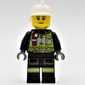 Firewoman, Black Fire Suit with Gauge and Straps, White Helmet