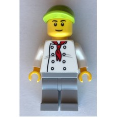 Chef, Red Neckerchief, Light Bluish Gray Legs, Lime Cap (fig-008073)