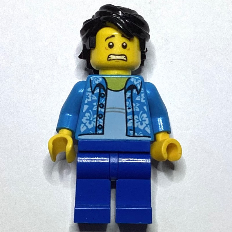 LEGO Man with Dark Azure Open Shirt Minifigure