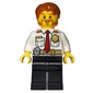 Fireman, White Shirt with Red Tie, Badge, and Radio on Belt, Dark Orange Hair, Mutton Chops and Moustache