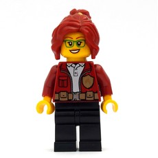 Freya McCloud, Open Dark Red Jacket with Badge, Dark Red Hair (fig-008097)