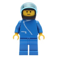 Man, Blue Jacket with Zipper, Blue Legs, Black Helmet with Visor (fig-008113)