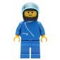 Man, Blue Jacket with Zipper, Blue Legs, Black Helmet with Visor