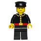 Fireman, Classic, Black Fire Jacket with Red Belt and Buttons, Black Hat