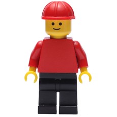 Man, Red Torso, Black Legs, Red Hard Hat (3626b Head) (fig-008127)
