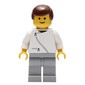 Man, White Jacket with Zipper, Light Gray Legs, Brown Hair