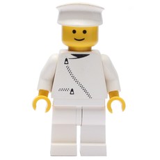 Man, White Jacket with Zipper, White Legs, White Hat (fig-008132)