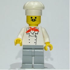 Chef, Red Neckerchief, Light Bluish Gray Legs, Moustache (fig-008137)
