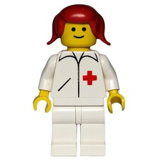 Doctor, Woman, White Jacket with Red Cross, Red Hair (fig-008142)